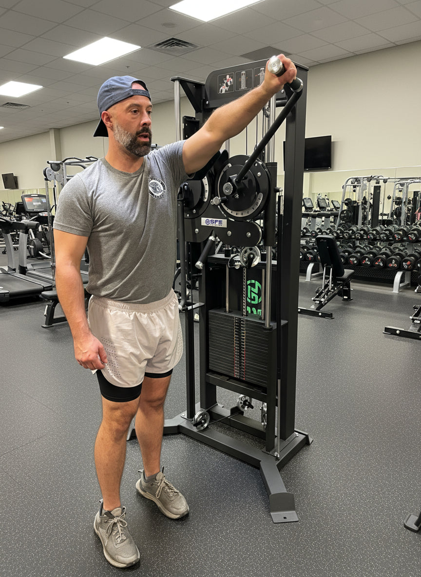 SFE Commercial Standing Shoulder Raise w/ 250lb weight stack (New)