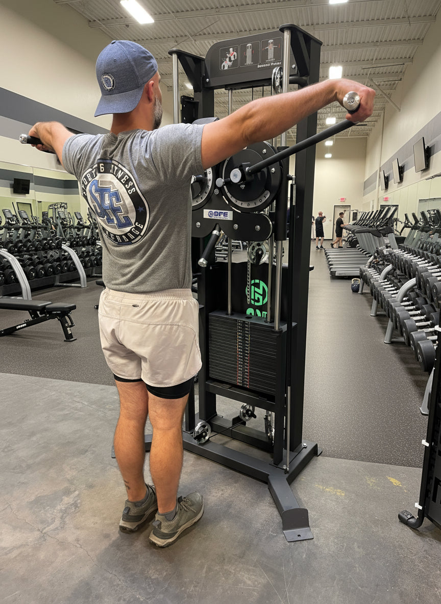 SFE Commercial Standing Shoulder Raise w/ 250lb weight stack (New)