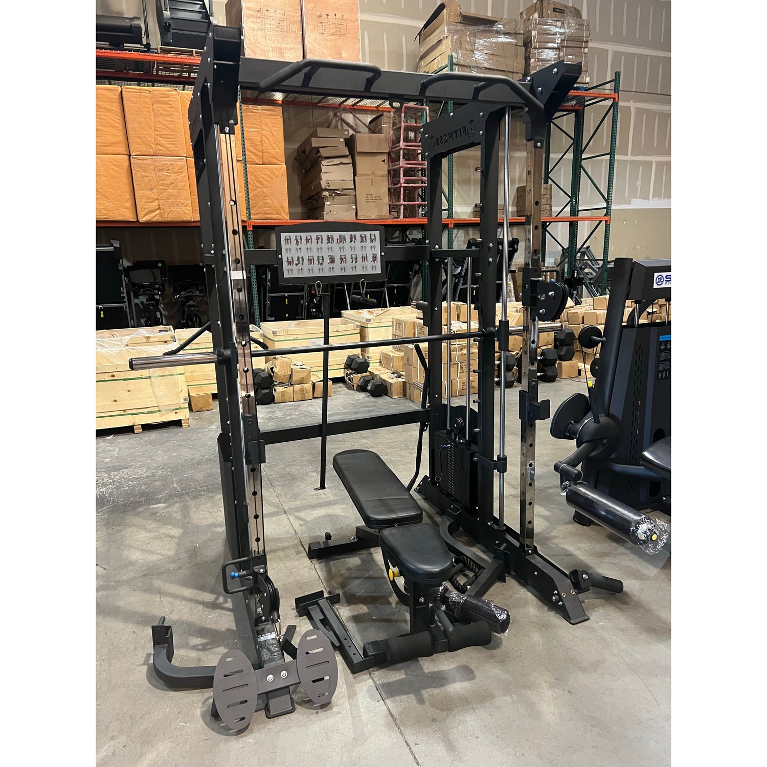 SFE Multi-Functional Smith Machine, All-in-One Home Gym w/ 2x - 200lb weight stacks (New)