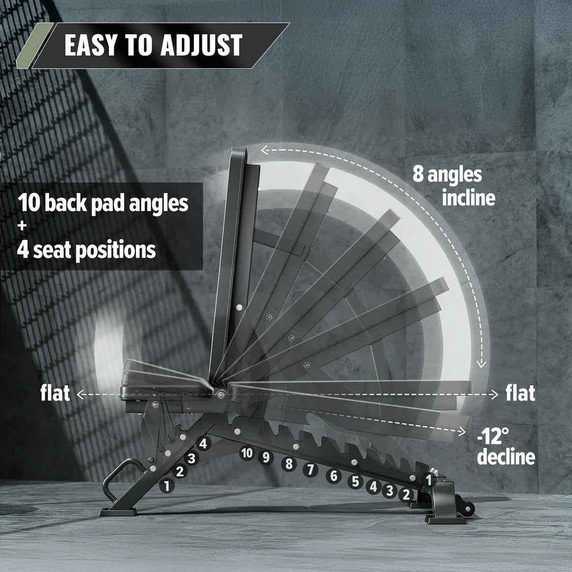 Major Fitness Adjustable Bench (New)