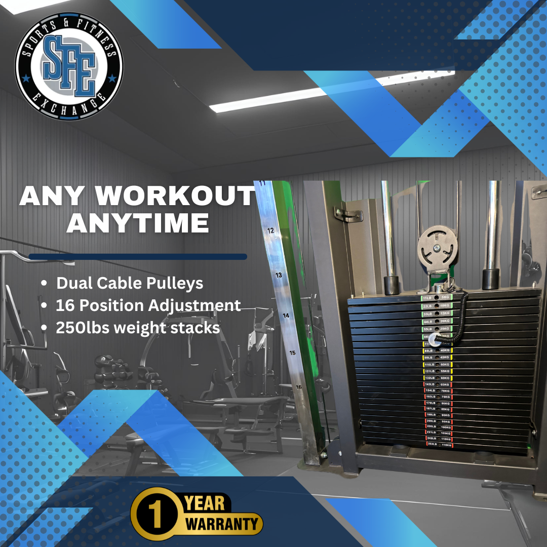 SFE Commercial Functional Trainer with 250lb weight stacks (New)