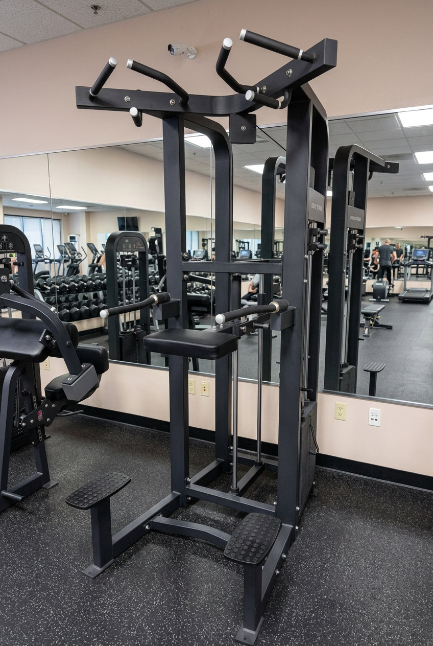 Selectorized Assisted Chin Up/Dip Machine w/ 250lb weight stack (New)