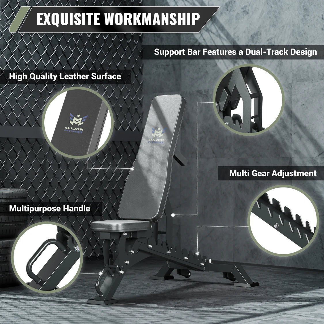 Major Fitness Adjustable Bench (New)