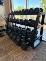 SFE 5-75LB Urethane Dumbbell Set w/ 5-50 Stand (New)
