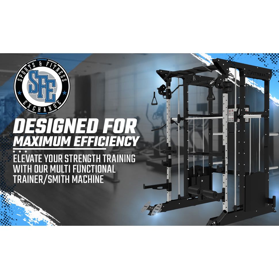 SFE Multi-Functional Smith Machine, All-in-One Home Gym w/ 2x - 200lb weight stacks (New)