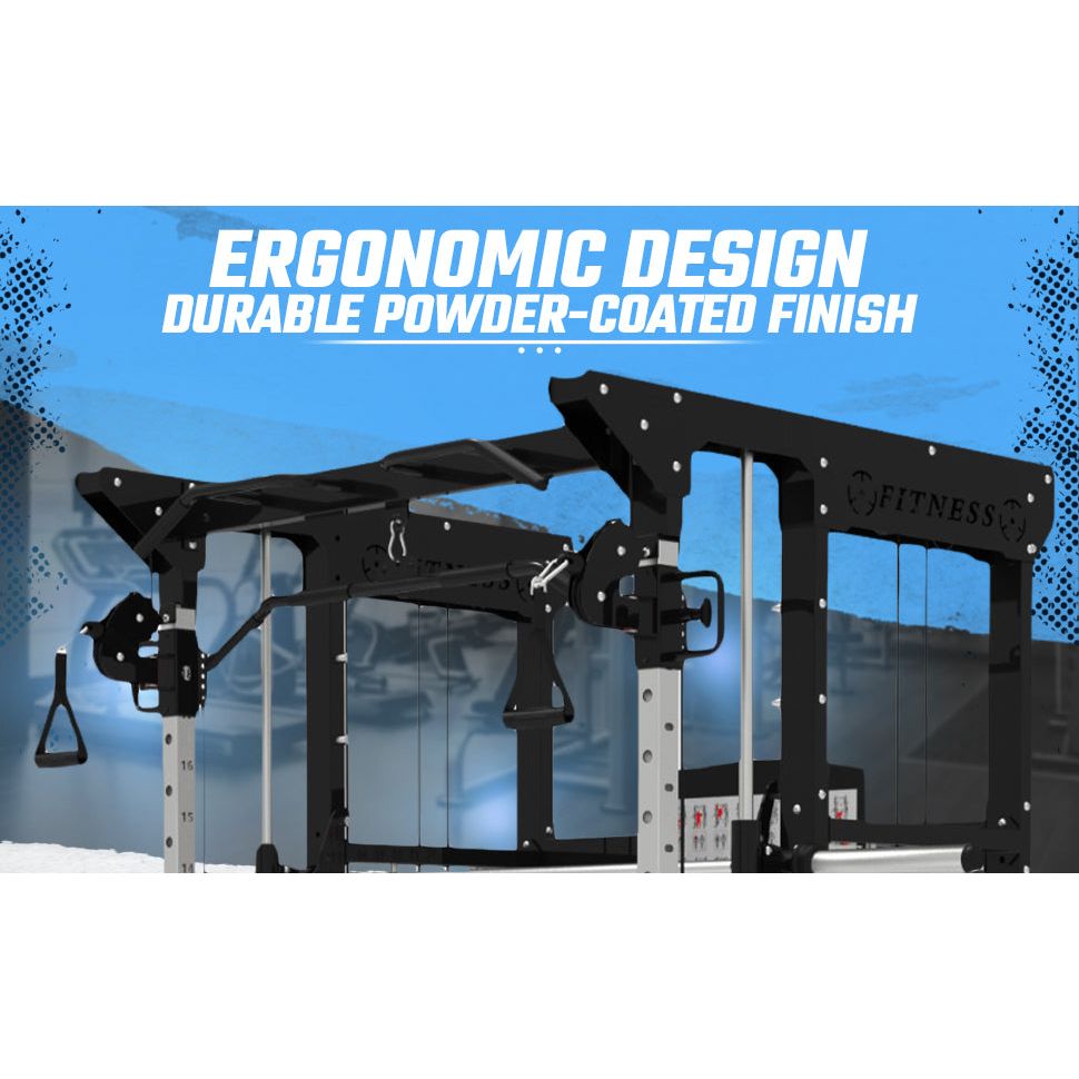 SFE Multi-Functional Smith Machine, All-in-One Home Gym w/ 2x - 200lb weight stacks (New)