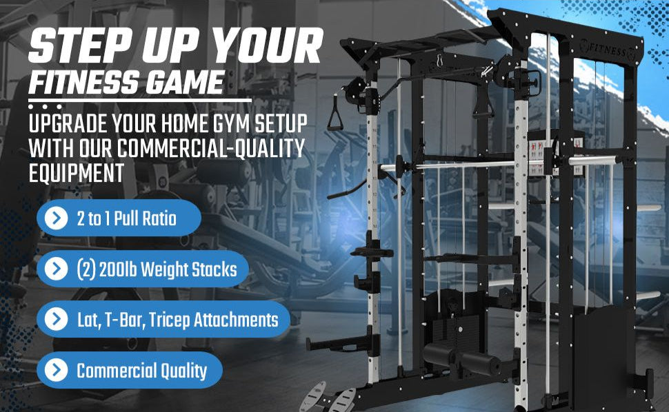 SFE Multi-Functional Smith Machine, All-in-One Home Gym w/ 2x - 200lb weight stacks (New)