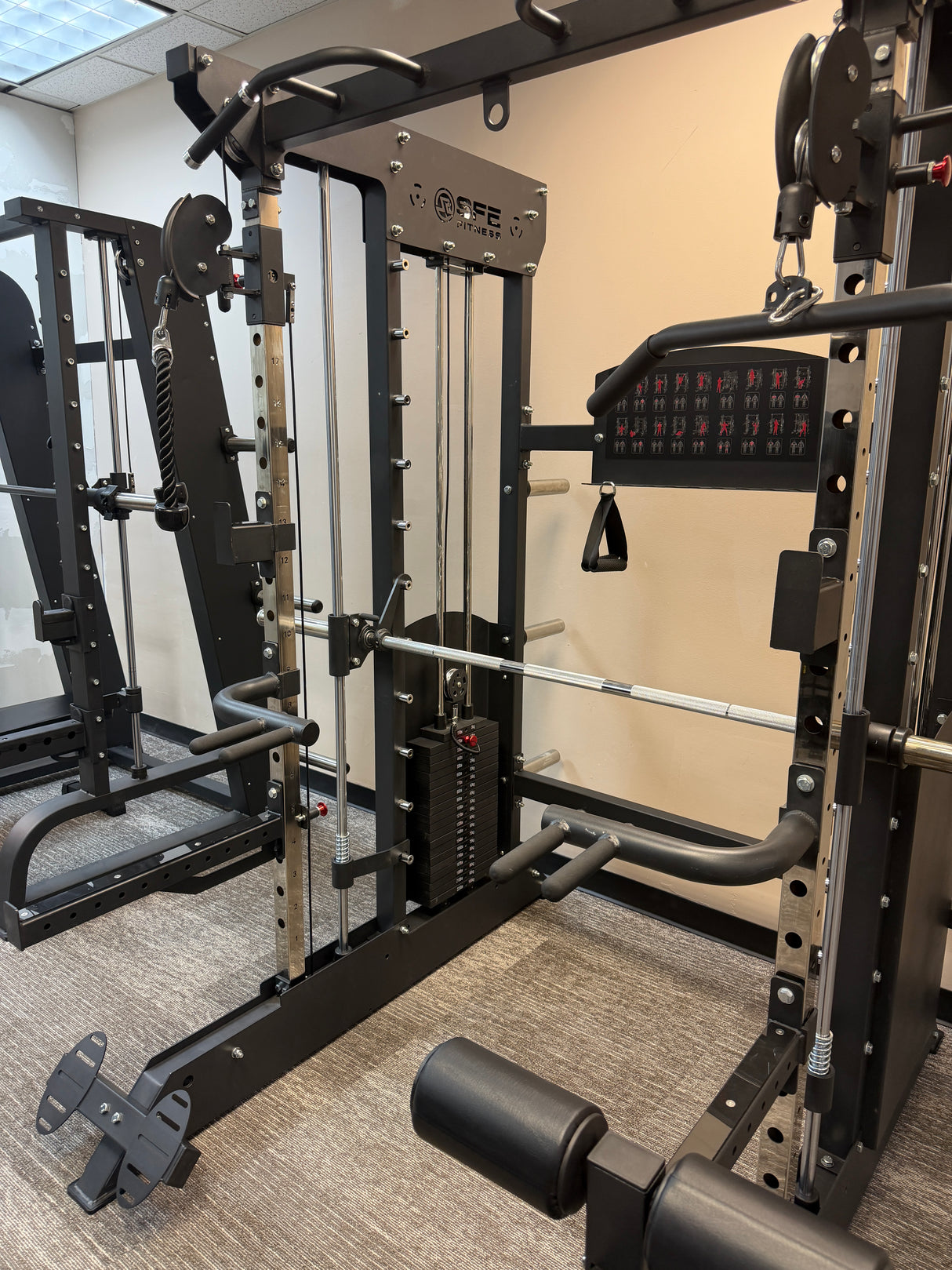 All-in-One Home Gym, Power Rack w/ Smith Machine & Functional Trainer w/ 2x - 220lb weight stacks (New)