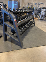SFE 5-75LB Rubber Hex Dumbbell Set w/ Commercial 3-Tier Stand (New)