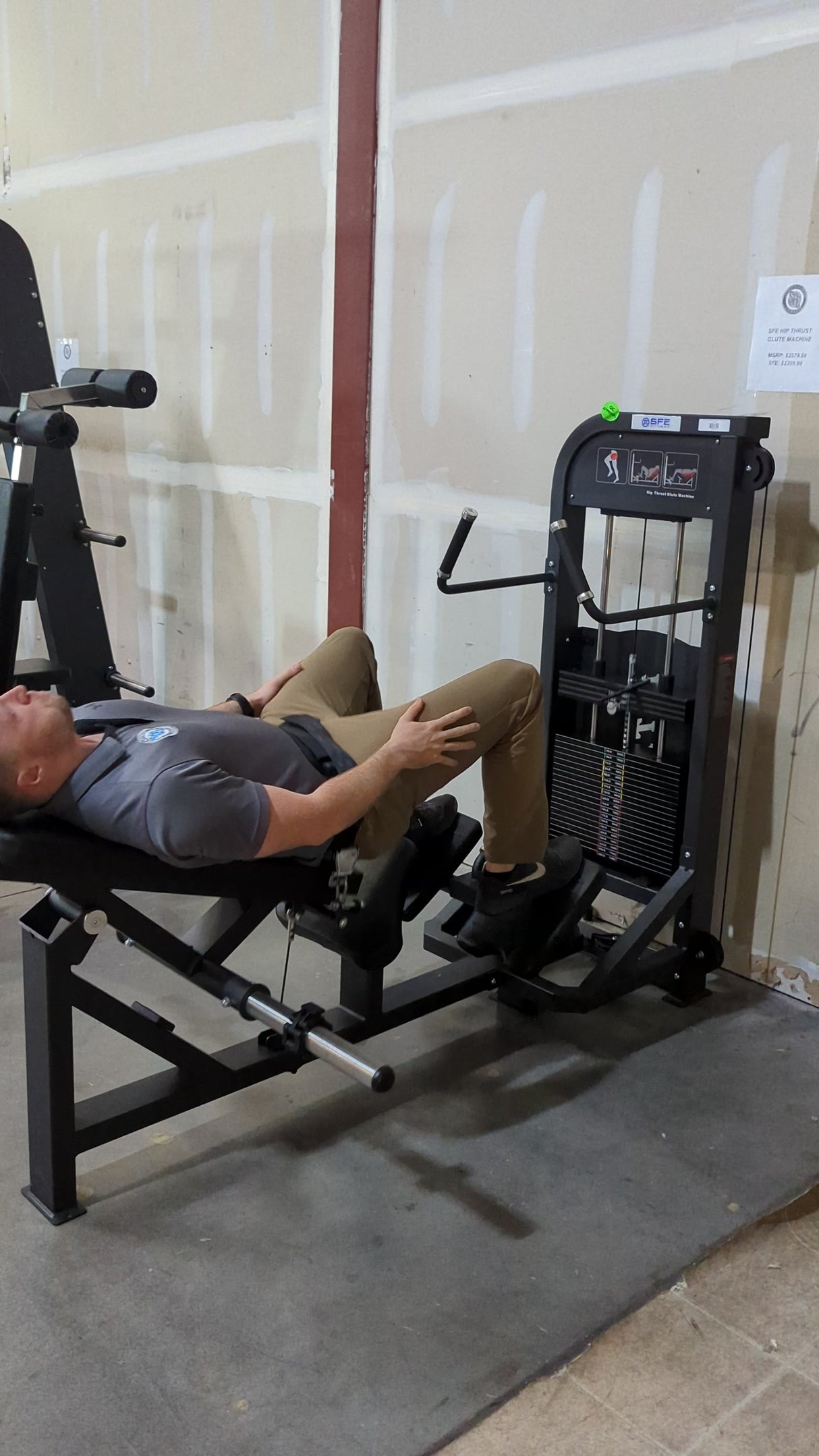 SFE Hip Thrust Glute Machine with 250lb weight stacks (New)